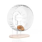 BUCATSTATE Super Silent Hamster Wheel Hamster Accessories Hamster Running Toys Small Animals Exercise Wheels Transparent 10.2 Inches