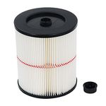 SaferCCTV Wet/Dry Cartridge Filter Compatible with Craftsman 5 6 8 9 12 14 16 20 & 32 Gallons Vacuum Filter Compatible with Shop Vac, 9-17816, 17816, 00917816000, 00917912000 & 17912 (1 Pack)