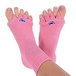 Foot Alignment Socks with Toe Separators by My Happy Feet | for Men or Women | Pink - (Medium)