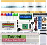 FREENOVE LCD 1602 Starter Kit for Raspberry Pi 4 B 3 B+ 400, 311-Page Detailed Tutorial, Python C Java Scratch Code, 151 Items, 57 Projects