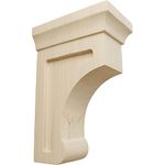 Ekena BKTW02X04X06GORW 2 1/2" W x 4" D x 6" H Small Gomez Bracket, Rubberwood, Rubber Wood, 2.5 Wx4 Dx6 H Inch