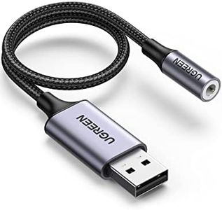 UGREEN Adattatore Audio USB a Jack 3,5 mm Scheda Audio Esterna Adattatore USB-A a Audio Supporta 24bit 96KHz Adattatore per Cuffie e Microfono Compatibile con PC Switch PS 4/5 MacBook Linux 25CM