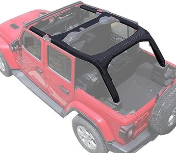 sukemichi Roll Bar Padding Protectors for Jeep JL, Full Cover Protector for 2018-2023 Jeep Wrangler JL Unlimited Sahara Rubicon 4 Door - Avoid Paint Damage, Update (Black)