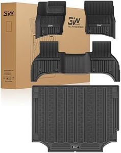 3W Floor Mats&Cargo Liner Fit Land Rover/Range Rover Defender 2020-2024 (for Defender 110), TPE All Weather Custom Fit Floor Liner Full Set Car Liners (Full 4 Doors 5 Seat only), Black