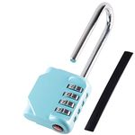 KAWAHA CL21AS 2.6 Inch Long Shackle Combination Lock, 4 Digit Combination Padlock Set Your own Combination for Gym Locker Lock, School, Gates, Doors, Toolbox, Hasps and Storage (Aqua Sky (L) *1)