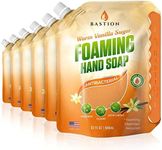 Bastion Foaming Hand Soap - Foam Hand Wash Refill, Bath And Body Works, Dial, Method, Michel, JR Watkins, Dove - Warm Vanilla Sugar w/Essential Oils Bulk Refill Pouches (6 x 32oz)