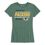 NFL Womens Relaxed Fit Tshirt, Gameday Apparel, Tagless Rib Neck Contour Fit Short Sleeve Tee (Green Bay Packers - Green, Womens Medium)