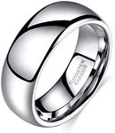 TRUMIUM 2mm 4mm 6mm 8mm Tungsten Wedding Band Ring for Men Women Gold/Rose Gold/Silver Domed High Polish Comfort Fit 4-15, Tungsten, No Gemstone