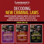 LAWMANN’s New Criminal Laws Combo : Decoding | Bharatiya Nagarik Suraksha Sanhita 2023 (BNSS) | Bharatiya Nyaya Sanhita 2023 (BNS) | Bharatiya Sakshya Adhiniyam 2023 (BSA) | Set of 3 Books | Useful for Law Students, Advocates, Police and All Competition Exams