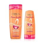L'OREAL PARIS Shampoo, Nourish, Repair & Shine, For Long And Lifeless Hair, Dream Lengths, Fresh, 340Ml & Dream Lengths Conditioner For Dry Hair Type, 180 Ml, 2 Count