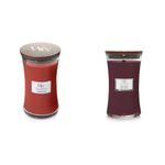 Woodwick Large Hourglass Scented Candle | Cinnamon Chai | with Crackling Wick | Burn Time & Large Hourglass Scented Candle - Black Cherry - with Crackling Wick - Burn Time : Up to 130 Hours