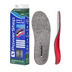 PowerStep Pinnacle Wool Insoles - Neutral Arch Support, Max Cushioning, Plantar Fasciitis Relief, Temperature Regulating Inserts for Men and Women, Gray, Men's 5-5.5 / Women's 7-7.5