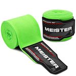 Meister Junior 108" Semi-Elastic Hand Wraps for MMA & Boxing (Pair) - Neon Green