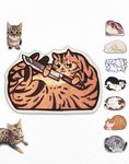 Lukamoo® Cute Cat Litter Mat (32’’x24’’), Extra-Large/XL, for Kitty Litter & Cute Cat Litter Box, Cat Accessories for Indoor Cats, Best Christmas Gifts for Cats (Brown Tabby, Rectangular)