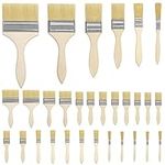 Kurtzy 30 Pack Reusable Paint Brushes - 6 Sizes - 1.3-10cm / 0.5-4 Inches Brush Head - For Messy Jobs including Chip Painting, Silicon, Gesso, Staining, Varnishes, Glues