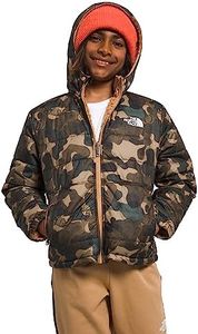 THE NORTH FACE Boys Reversible Mt Chimbo Full Zip Hooded Jacket, M, Utility Brown Camo Texture Small Print