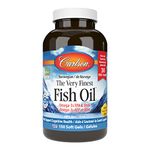 Carlson - The Very Finest Fish Oil, 350 mg Omega-3s, Norwegian Fish Oil Supplement, Wild Caught Omega-3 Fish Oil, Sustainably Sourced Fish Oil Capsules, Omega 3 Supplement, Lemon, 120+30 Softgels