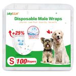 Dog Diapers Male Disposable Super Absorbent, 50 Count, Male Dog Wraps Leak Proof, Ultra Dry & Breathable, Small
