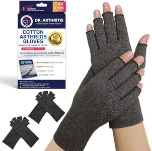 Doctor Developed Gloves For Arthritis Hands For Women & Men - Arthritis Gloves Without Fingertips Carpal Tunnel Compression Gloves For Swelling & Arthritis W/Dr Written Handbook, 2 Pairs XL