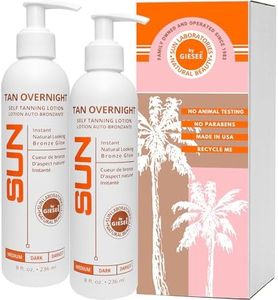 Sun Laboratories By Giesee Tan Overnight Self Tanning Lotion 8 oz 2 Pack, Self Tanning Lotion, Self Tanner, Tanning Lotion, Odorless, Non-Toxic, Medium, Light & Fair Skin, Face & Body