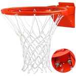 Basketball Rim, Heavy Duty Basketball Rim Replacement - Universal 18 Inch Breakaway Rim and Net,Professional Double-Spring Backboard Rims For In-Ground and Wall-Mounted Basketball Hoops Indoor Outdoor