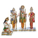 Shree RAM Enterprise Ram Darbar with Ram, Laxman, Sita and Hanuman Murti Idol Statue Sculpture | Decorative Idols - Home Decor | Ram Darbar Murti for Home | Resin - Multicolour - 12" Inches (Big Size)