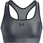 Under Armour Women's UA Authentics Mid Padless, Medium Support Sports Bra, Sweat-Wicking Unpadded and Wireless Sports Bra