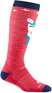 Darn Tough Kids Magic Mountain Over-The-Calf Midweight Ski & Snowboard Sock (Style 3807) - Raspberry, Medium