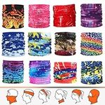 12Pcs Bandana for Men Women Outdoor Sports Headbands Headwear Neck Gaiter Head Wrap Multifunctional Head Scarf Face Mask Balaclava Magic Head Wrap Seamless for Fishing Yoga Running Motorcycling