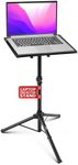 PYLE Universal Laptop Projector Tripod Stand- Computer, Book, DJ Equipment Holder Mount Height Adjustable Up to 35 Inches w/ 14'' x 11'' Plate Size- Perfect for Stage, Studio, Movies or Office use