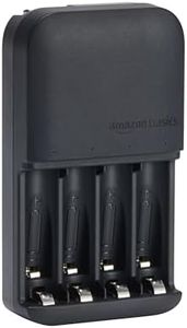 Amazon Basics Battery Charger for Rechargeable AA and AAA NiMh Batteries - NA Plug, 4-Bay, Black