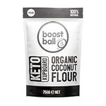 Boostballs Keto Kupboard, Organic Coconut Flour, Resealable Pouch, Vegan, All Natural Coconut Flour, 750g