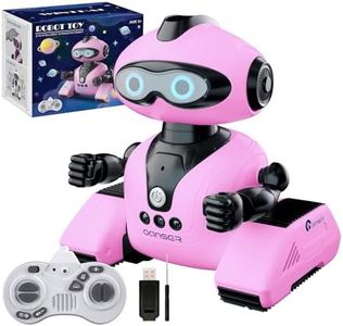 Winthai Robots Toys for Kids, 2.4Ghz Remote Control Robot Toys with Music and LED Eyes for Boys/Girls, RC Toys Gift for 3-12 Year Toddler Children Teen for Birthday Valentines Day Gifts (Pink)