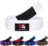 G4 Jiu Jitsu BJJ Belts Brazilian Adult A1 A2 A3 A4 Black Brown Purple Blue White (White, A1)