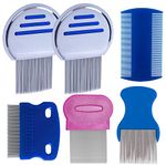 OBSCYON 6Pcs Lice Comb,Double Sided Nit Comb for Head Lice Treatment[including Long Thick Hair], Nit Free Comb for Kids Pets and Adults