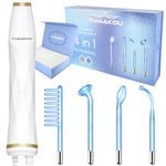 High Frequency Facial Device - TUMAKOU Blue High Frequency Facial Wand Skin Machine - Portable Handheld High Frequency Wand with 4 Fusion Wands