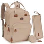 Dikaslon Changing Bag Backpack, Large Nappy Back Pack Multifunction Baby Bags with Portable Changing Mat, Pacifier Holder, and Stroller Straps, for Mom and Dad