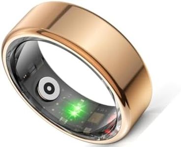 Tegunyi Smart Rings for Men, Fitness Trackers for Women Sleep Tracking Wearable Heart Rate Blood Oxygen IP68 Waterproof, Compatible with Android & iOS (Gold, US-11)