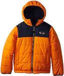 Nautica Boys' Soft Fleece-Lined Reversible Bubble Jacket - Orange - X-Large