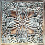 Faux Tin Ceiling tiles. Box of 10 2'X2' Glue up/Drop in Tiles. Easy to install PVC decorative ceiling panels for DIY projects. Gorgeous vintage-looking ceiling. #TD10 Weathered Copper