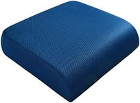 YOUFI Extra Thick Large Seat Cushion -19 X 17.5 X 4 Inch Gel Memory Foam Cushion with Carry Handle Non Slip Bottom - Pain Relief Coccyx Cushion for Wheelchair Office Chair (BLUE (1PACK))