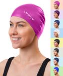 Limmys Women’s Swimming Cap - 100% Silicone Ladies Swim Caps - Premium Quality, Stretchable and Comfortable Swimming Hats - Available in Different Attractive Colours (Dark Pink)