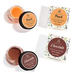 Arotatvika Organic Lip Balm Peach + Chocolate (9g), Handmade with Shea Butter, Beeswax and Vegetable Dyes