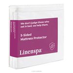 LINENSPA Five Sided Mattress Protector - Guards Top and Sides of Mattress from Liquids, Dust Mites, and Allergens - Fitted Style - Waterproof Cover - Full