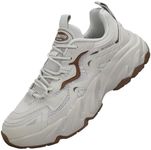 Beita Women's Fashion Sneakers Walking Shoes for Men Running Tennis Shoes Breathable Anti Slip, Beige Brown, 6