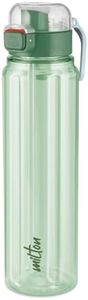 MILTON Aston 700 BPA & BPS-Free Water Bottle 700 ml| Food-Grade Plastic | One-Click Open | Leak-Proof | Sip & Gulp Lid I Ideal for Office, School, College, Gym, Green