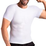 Gleefeat Mens Shapewear Slimming Body Shaper Compression Shirt for Men Tummy Control Undershirt Gynecomastia Abs Abdomen Tops