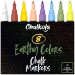 Chalkola Liquid Chalk Markers (8 Pack, 1mm Extra Fine Tip) for Chalkboard Signs, Blackboard, Window, Labels, Bistro, Glass, Car - Washable Pastel Liquid Chalk Pens - Erasable Ink Chalk Board Markers