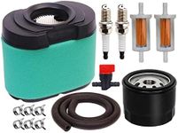 HOODELL 792105 Air Filter 696854 Oil Filter Kit Compatible with Briggs and Stratton 407777 445877 Engine John Deere D170 Z425 Lawn Mower, Replace MIU11515 Air Filter