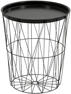 Greemotion Mesa de Café, Acero, Negro, 40 cm